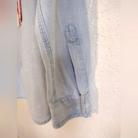 Denim & Supply Ralph Lauren Distressed American Flag Button Down Shirt - Picture 9 of 10